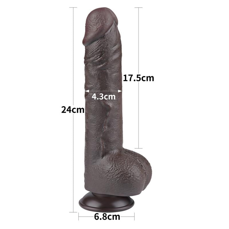 LOVETOY - SLIDING SKIN DUAL LAYER DILDO 9.5
