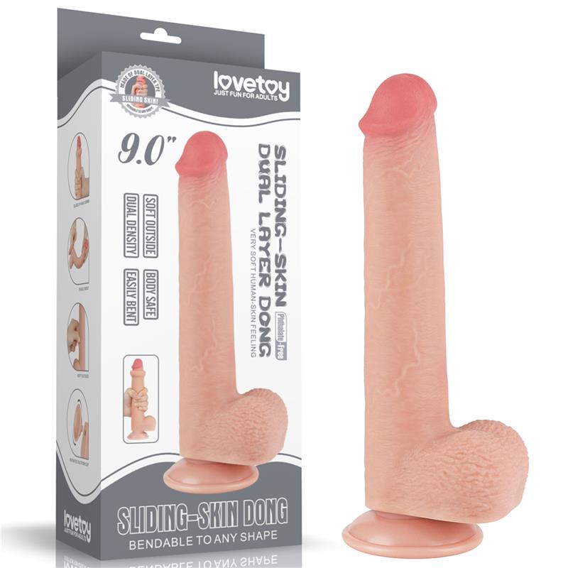 LOVETOY - SLIDING SKIN DUAL LAYER DILODO 9