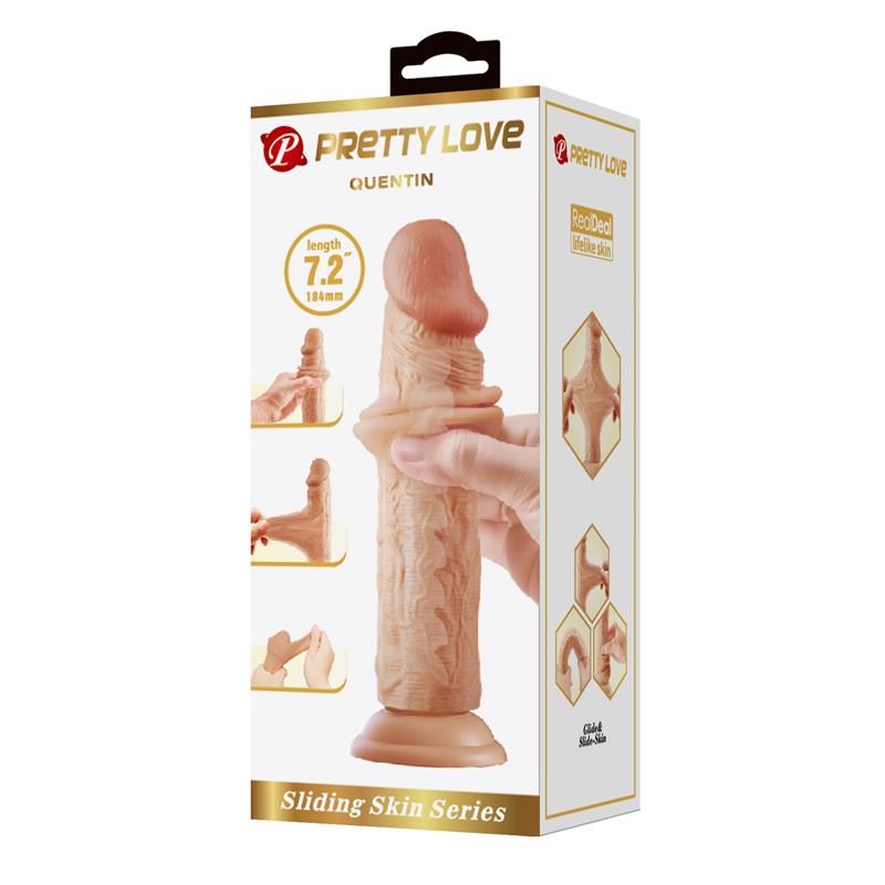 PRETTYLOVE - SLIDING SKIN REALISTIC DILDO 18.4 CM