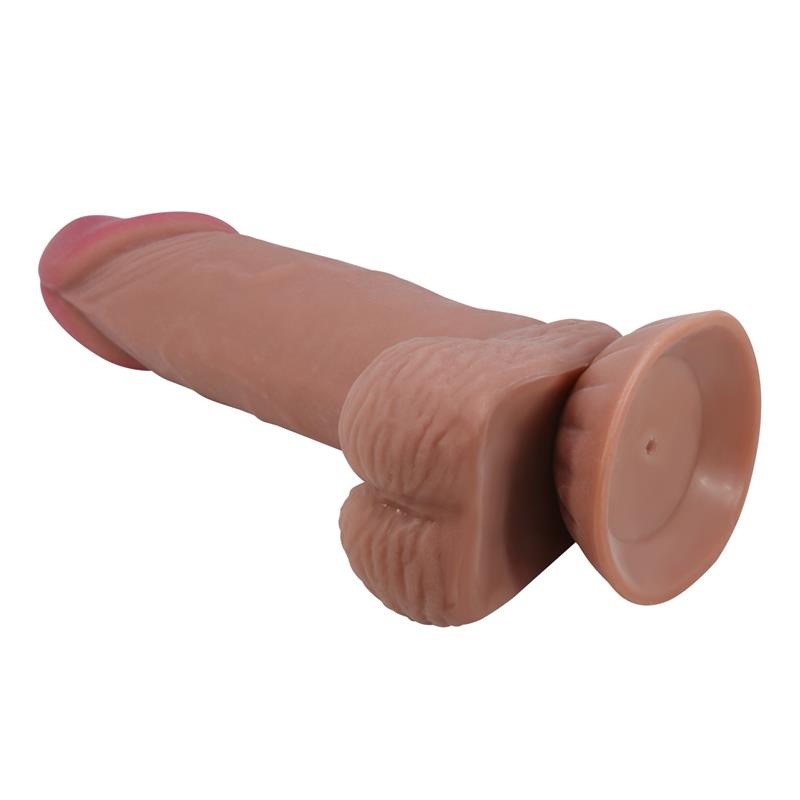 PRETTY LOVE - SLIDING SKIN SERIES REALISTIC DILDO WITH SLIDING BROWN SKIN SUCTION CUP 19.4 CM