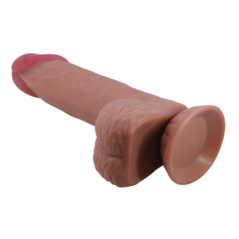 PRETTY LOVE - SLIDING SKIN SERIES REALISTIC DILDO WITH SLIDING BROWN SKIN SUCTION CUP 20.6 CM