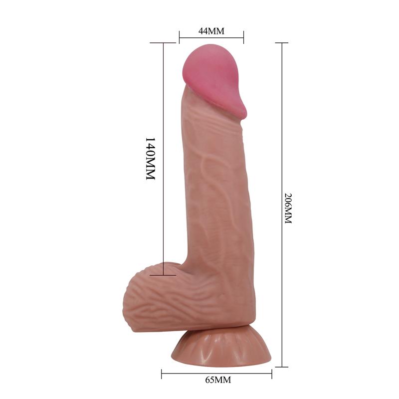 PRETTY LOVE - SLIDING SKIN SERIES REALISTIC DILDO WITH SLIDING BROWN SKIN SUCTION CUP 20.6 CM