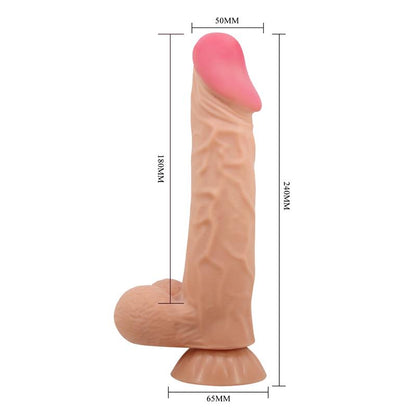 PRETTY LOVE - SLIDING SKIN SERIES REALISTIC DILDO WITH SLIDING SKIN SUCTION CUP 24 CM