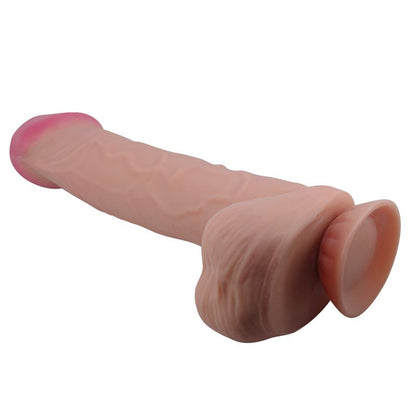PRETTY LOVE - SLIDING SKIN SERIES REALISTIC DILDO WITH SLIDING SKIN SUCTION CUP BROWN 26 CM