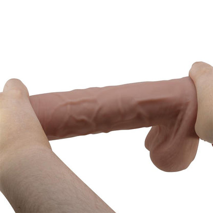 PRETTY LOVE - SLIDING SKIN SERIES REALISTIC DILDO WITH SLIDING SKIN SUCTION CUP BROWN 26 CM