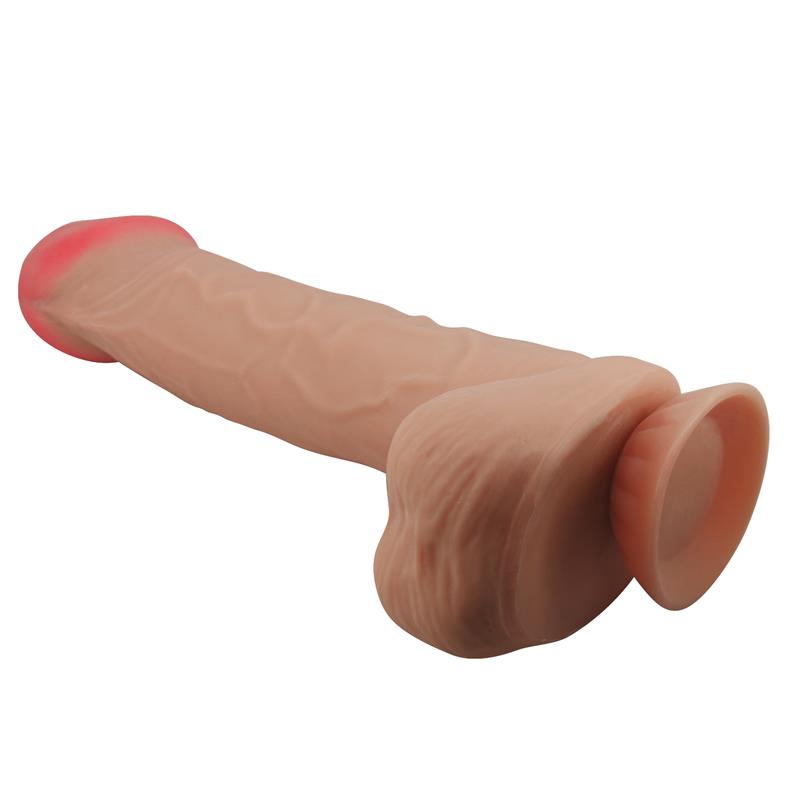 PRETTY LOVE - SLIDING SKIN SERIES REALISTIC DILDO WITH SLIDING SKIN SUCTION CUP BROWN 26 CM
