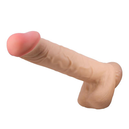 PRETTY LOVE - SLIDING SKIN SERIES REALISTIC DILDO WITH SLIDING SKIN SUCTION CUP BROWN 26 CM