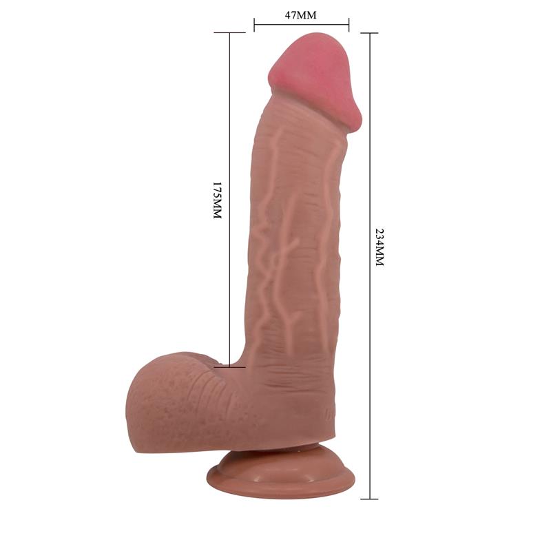 PRETTYLOVE - SLIDING SKIN SOLID DILDO 9,2 FLESH