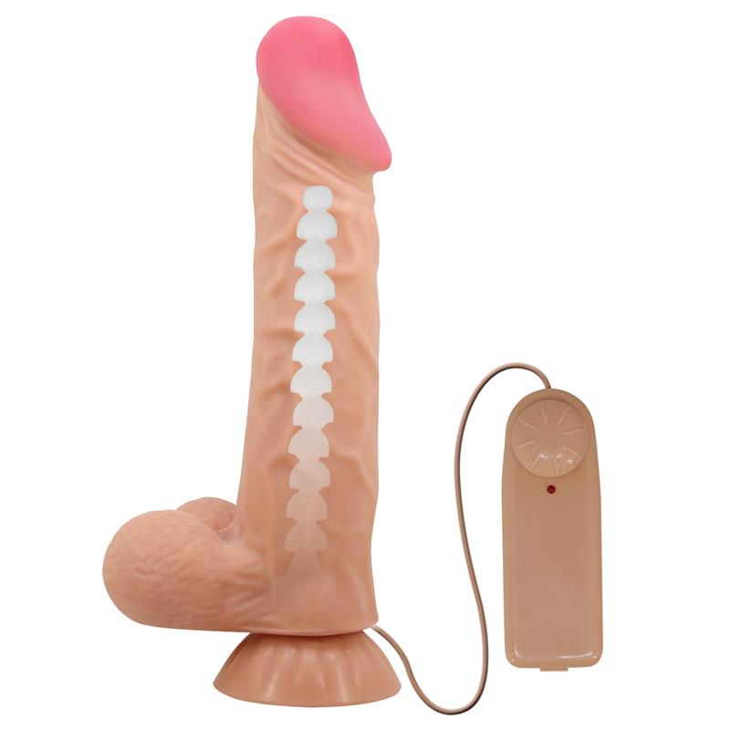 PRETTY LOVE - SLIDING SKIN SERIES REALISTIC DILDO WITH SLIDING SKIN SUCTION CUP REMOTE CONTROL FLESH 24 CM