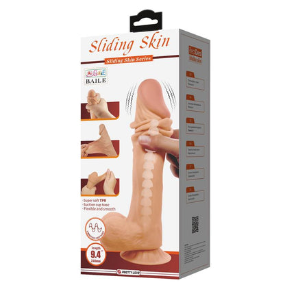 PRETTY LOVE - SLIDING SKIN SERIES REALISTIC DILDO WITH SLIDING SKIN SUCTION CUP REMOTE CONTROL FLESH 24 CM