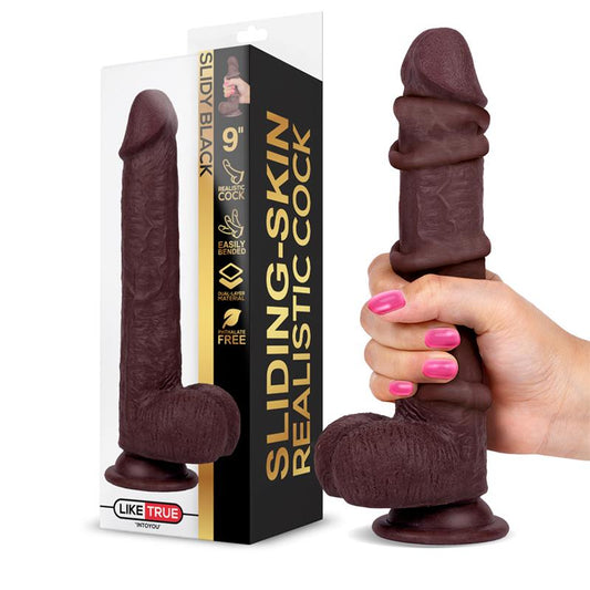LIKETRUE - SLIDY REALISTIC DILDO DUAL LAYER RETRACTABLE AND ADJUSTABLE 9