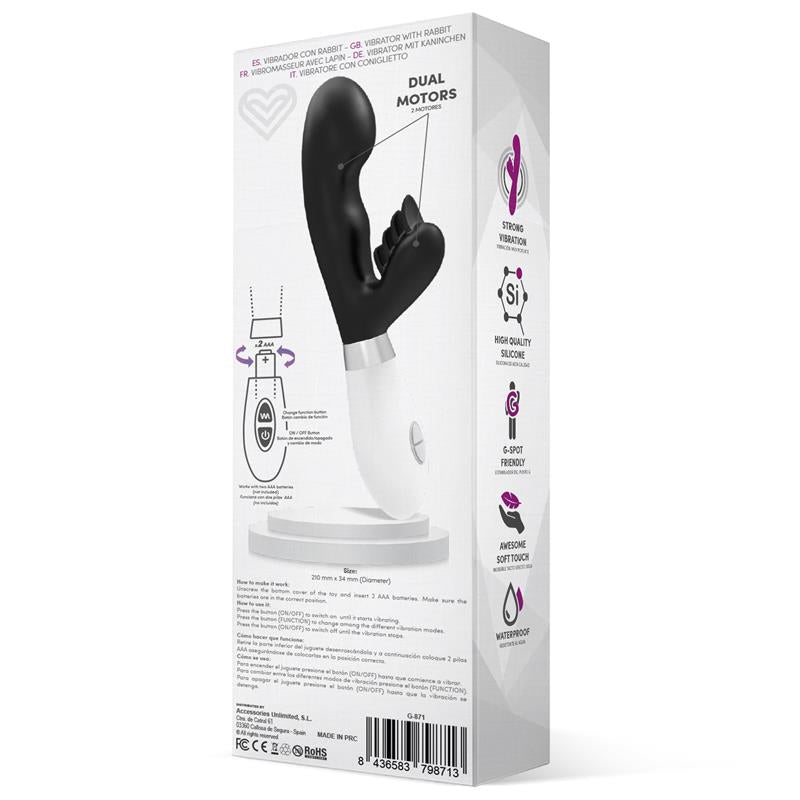 LATETOBED - SLIPER RABBIT VIBE SILICONE BLACK