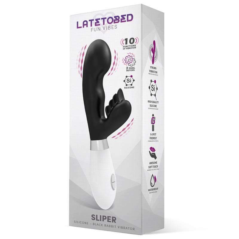 LATETOBED - SLIPER RABBIT VIBE SILICONE BLACK