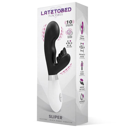 LATETOBED - SLIPER RABBIT VIBE SILICONE BLACK