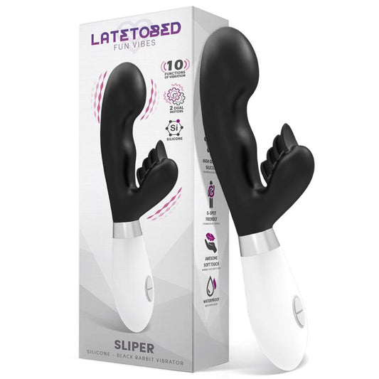 LATETOBED - SLIPER RABBIT VIBE SILICONE BLACK