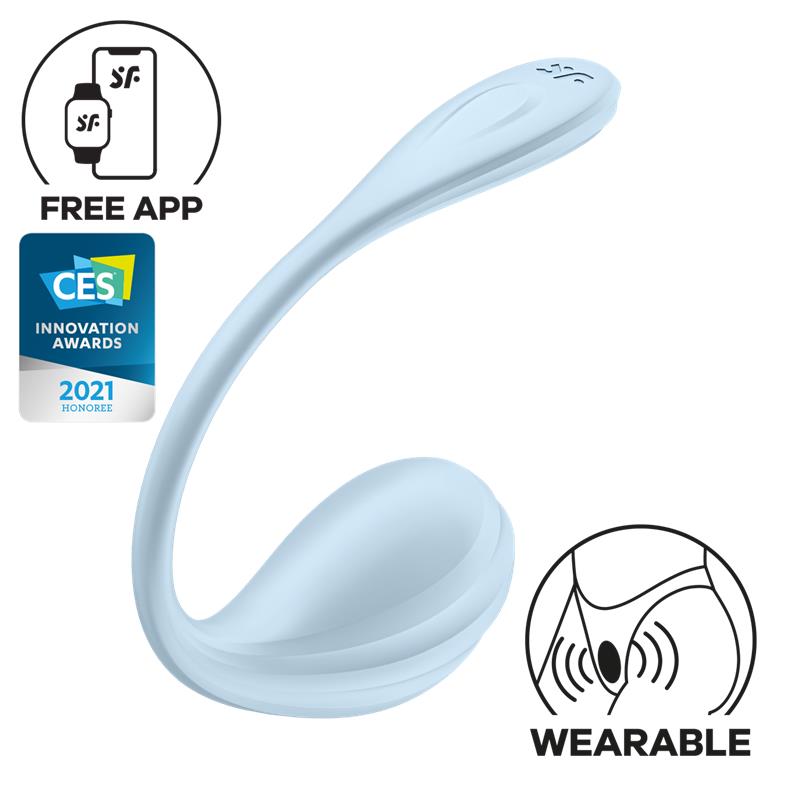 SATISFYER - SMOOTH PETAL PANTY VIBRATOR WITH APP BLUE