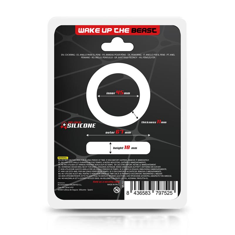 BEAST RINGS - SOLID SILICONE COCK RING 4.5 CM