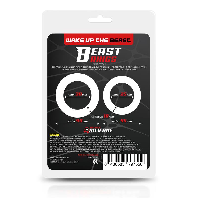 BEAST RINGS - SOLID SILICONE DOUBLE PENIS RING 2.5 / 3 CM