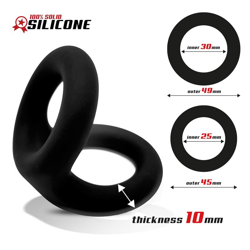 ANILLOS BEAST - DOBLE ANILLO PENEANO DE SILICONA SÓLIDA 2.5 / 3 CM