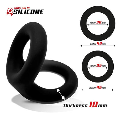 ANILLOS BEAST - DOBLE ANILLO PENEANO DE SILICONA SÓLIDA 2.5 / 3 CM