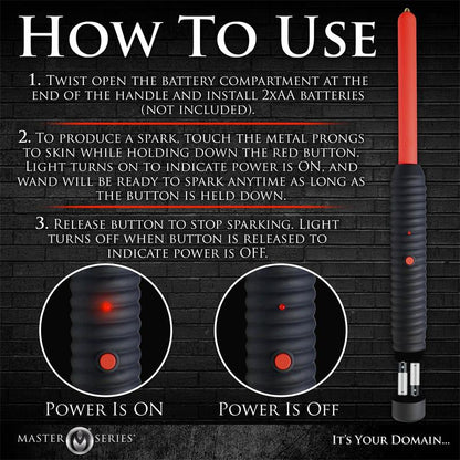 MASTER SERIES - SPARK ROD ZAPPING WAND WITH ELECTRO SHOCK