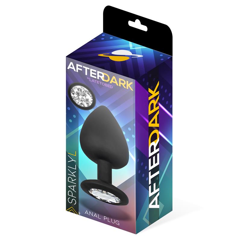 AFTERDARK - SPARKLY BUTT PLUG WITH JEWEL SILICONE SIZE L 9.5 CM X 4.5 CM