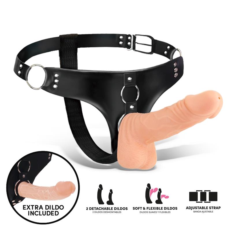 HARNESS COLLECTION LATETOBED - SPARO DETACHABLE STRAP-ON WITH 2 DILDO REALISTIC