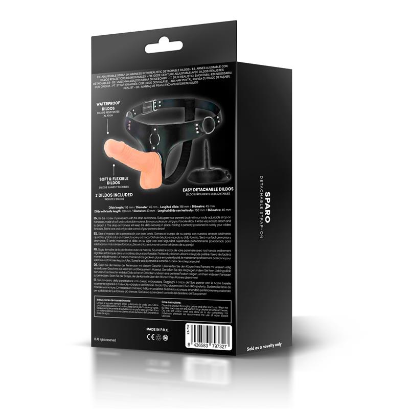 HARNESS COLLECTION LATETOBED - SPARO DETACHABLE STRAP-ON WITH 2 DILDO REALISTIC