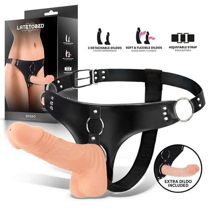 HARNESS COLLECTION LATETOBED - SPARO DETACHABLE STRAP-ON WITH 2 DILDO REALISTIC
