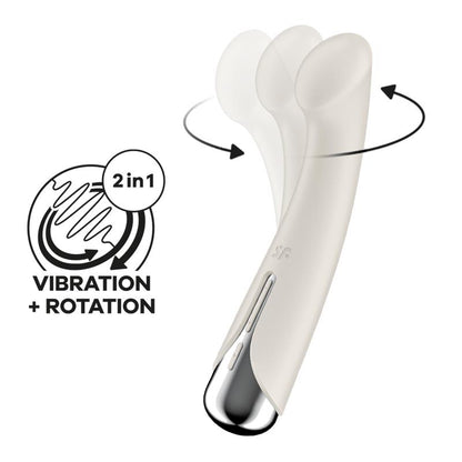 SATISFYER - SPINNING G-SPOT 1 VIBE AND ROTATOR BEIGE