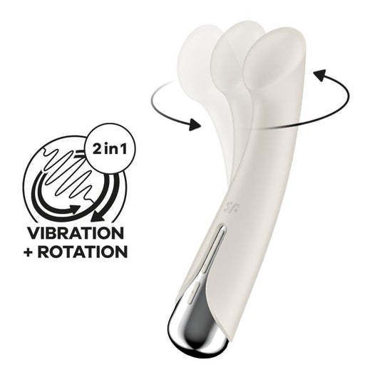 SATISFYER - SPINNING G-SPOT 1 VIBE AND ROTATOR BEIGE