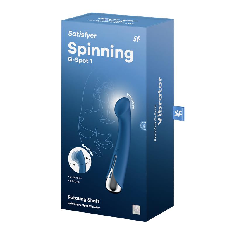 SATISFYER - SPINNING G-SPOT 1 VIBE AND ROTATOR BLUE