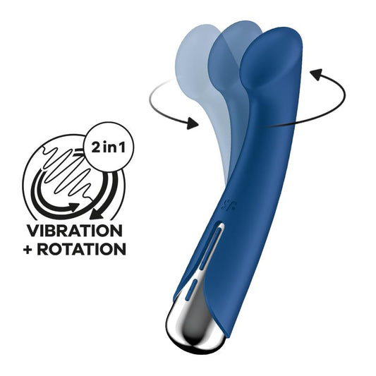 SATISFYER - SPINNING G-SPOT 1 VIBE AND ROTATOR BLUE