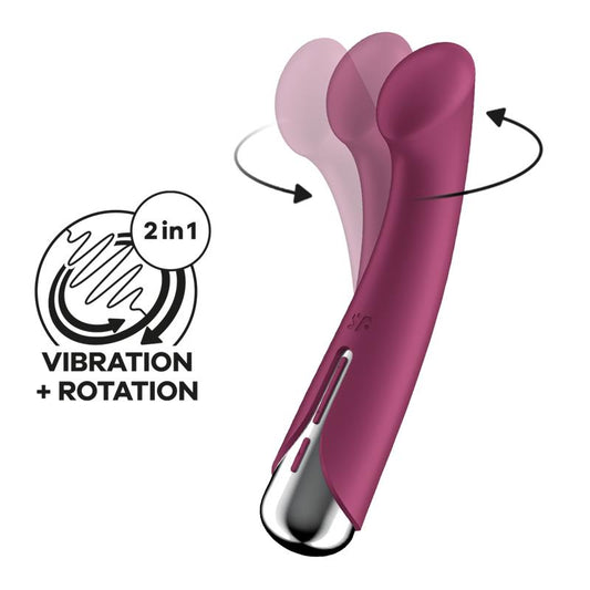 SATISFYER - SPINNING G-SPOT 1 VIBE AND ROTATOR RED
