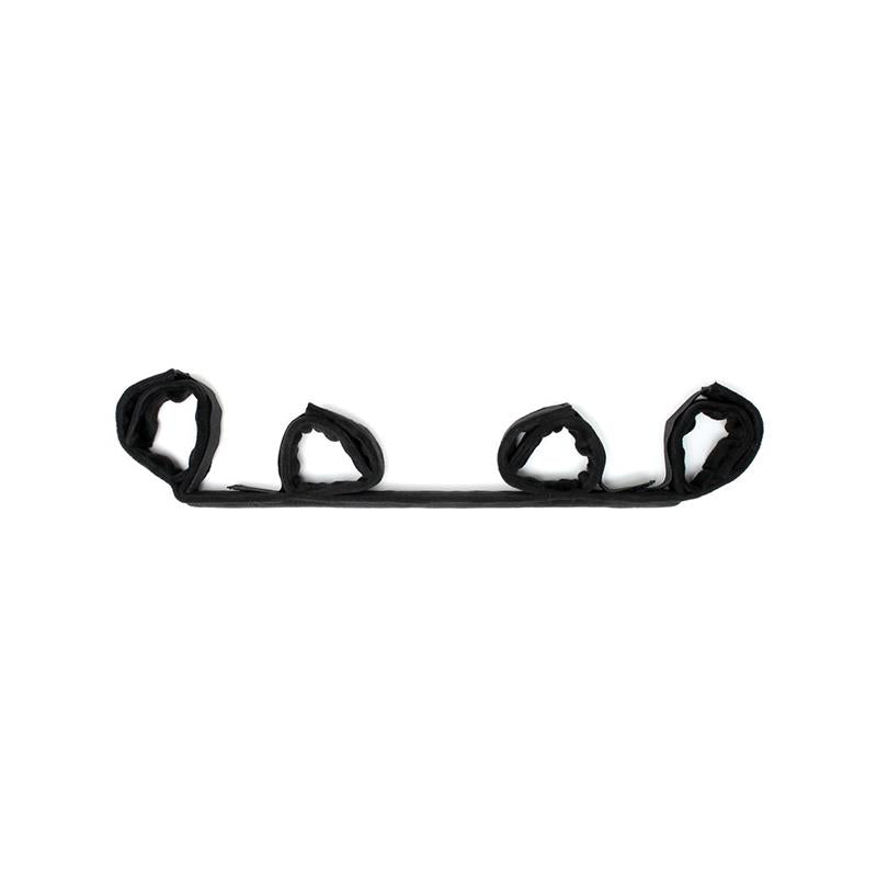 BONDAGE PLAY - SPREADER BAR WITH 4 CUFFS BLACK