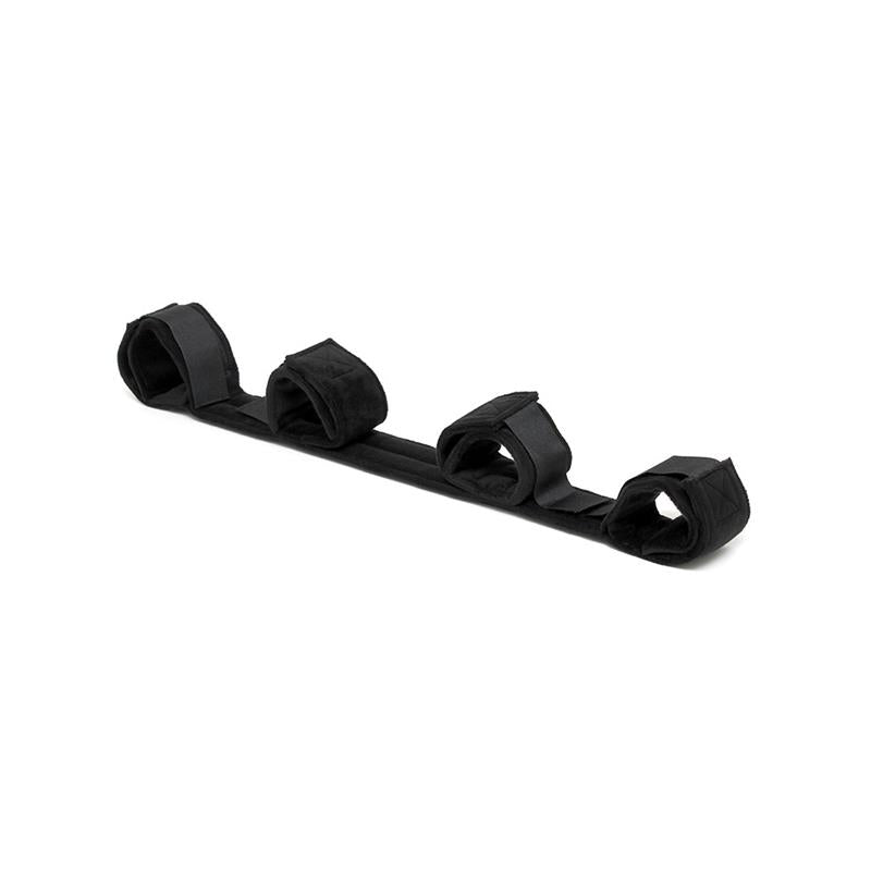 BONDAGE PLAY - SPREADER BAR WITH 4 CUFFS BLACK