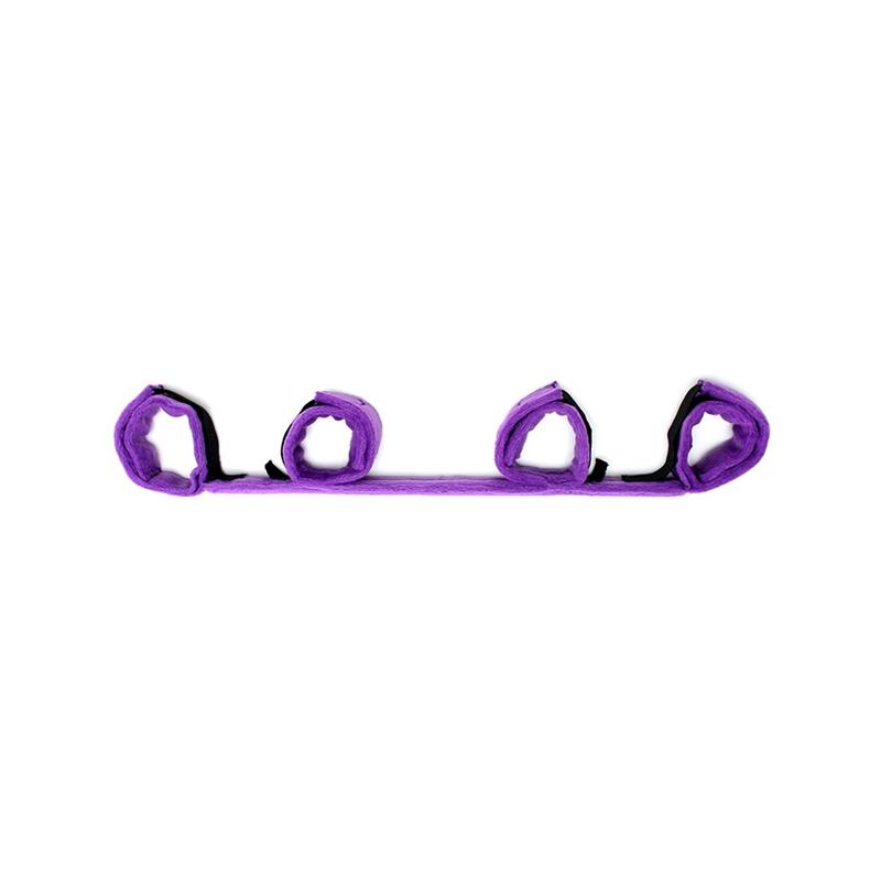 BONDAGE PLAY - SPREADER BAR WITH 4 CUFFS PURPLE
