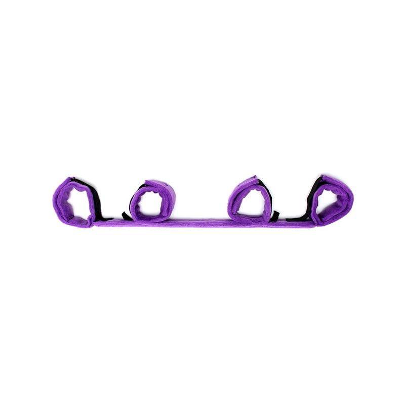 BONDAGE PLAY - SPREADER BAR WITH 4 CUFFS PURPLE