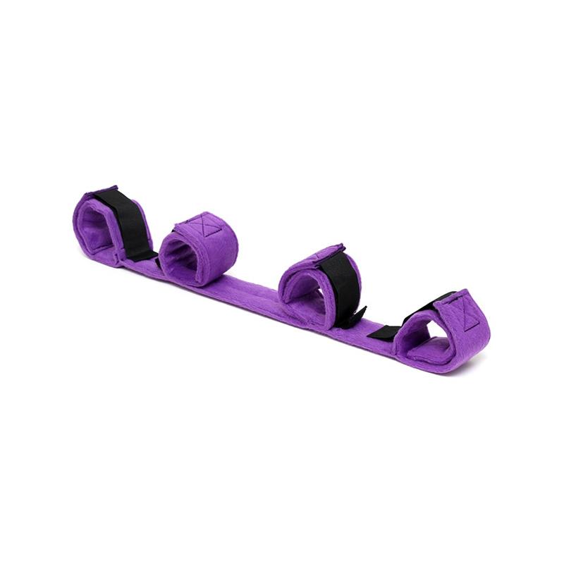 BONDAGE PLAY - SPREADER BAR WITH 4 CUFFS PURPLE