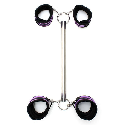 BONDAGE PLAY - SPREADER BAR WITH DETACHABLE 4 CUFFS PURPLE