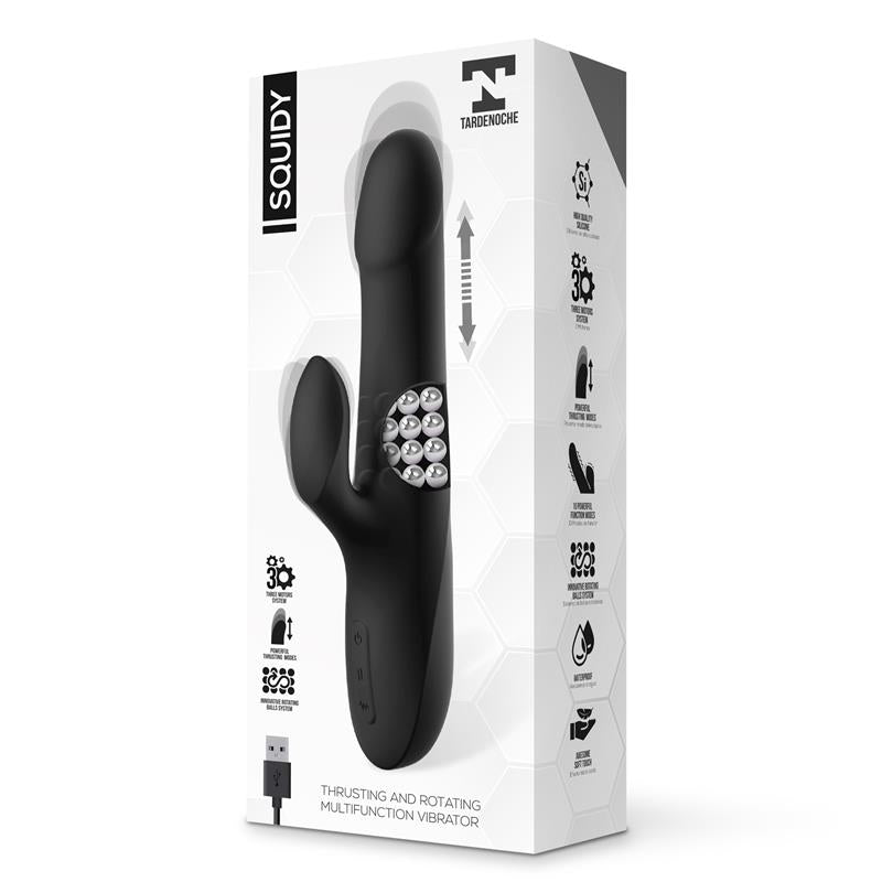 TARDENOCHE - SQUIDY VIBE WITH THRUSTING MOVEMENT AND ROTATING BEADS USB SILICONE