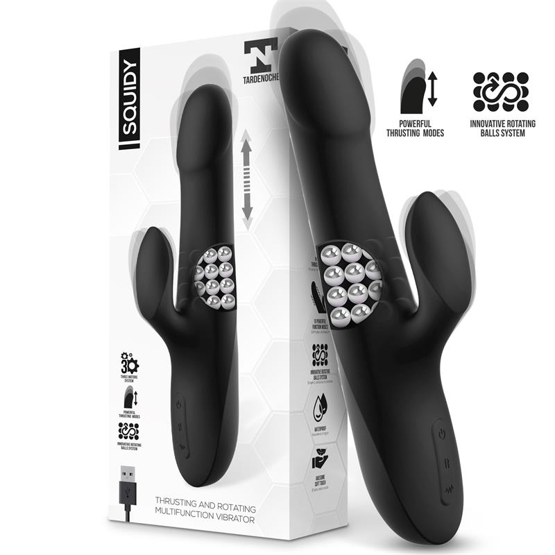 TARDENOCHE - SQUIDY VIBE WITH THRUSTING MOVEMENT AND ROTATING BEADS USB SILICONE