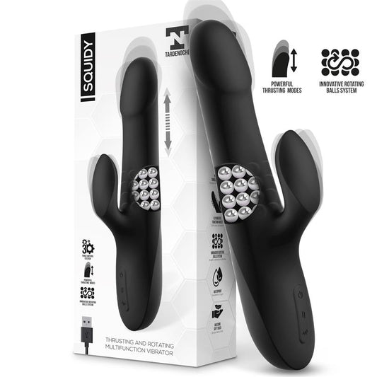 TARDENOCHE - SQUIDY VIBE WITH THRUSTING MOVEMENT AND ROTATING BEADS USB SILICONE