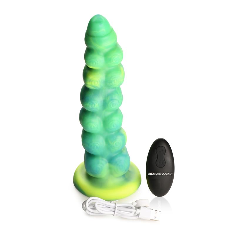 CREATURE COCKS - SQUIRMER THRUSTING AND VIBRATING DILDO WITH REMOTE SILICONE