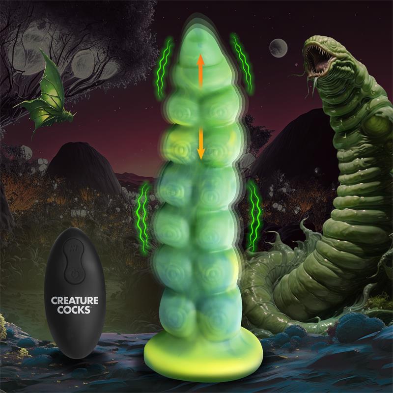 CREATURE COCKS - SQUIRMER THRUSTING AND VIBRATING DILDO WITH REMOTE SILICONE