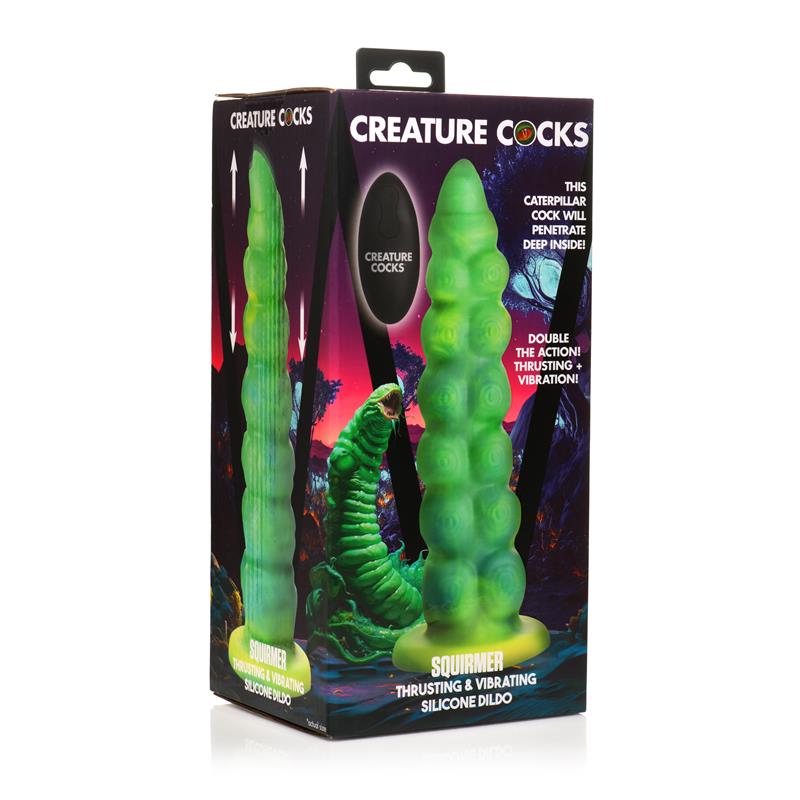 CREATURE COCKS - SQUIRMER THRUSTING AND VIBRATING DILDO WITH REMOTE SILICONE
