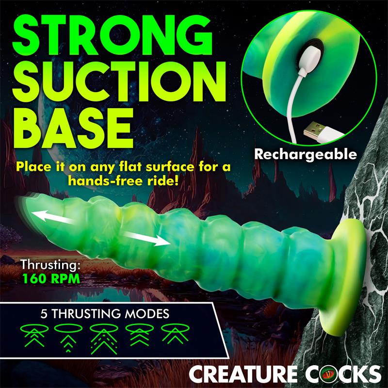 CREATURE COCKS - SQUIRMER THRUSTING AND VIBRATING DILDO WITH REMOTE SILICONE