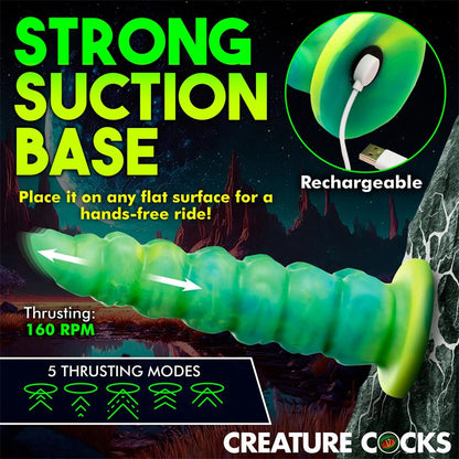 CREATURE COCKS - SQUIRMER THRUSTING AND VIBRATING DILDO WITH REMOTE SILICONE