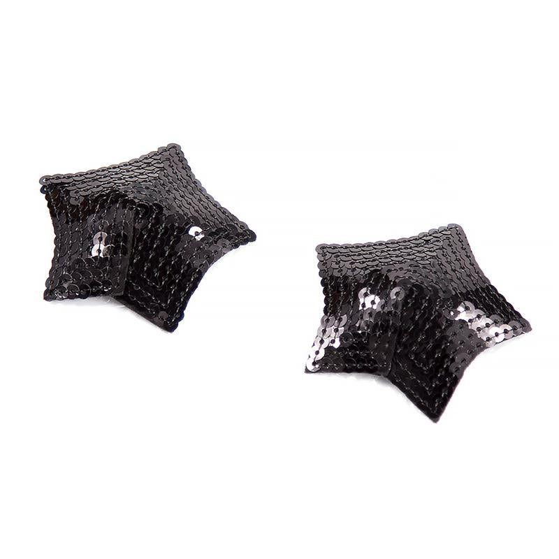 LATETOBED BDSM LINE - STAR NIPPLE COVERS WITH BLACK SEQUINS