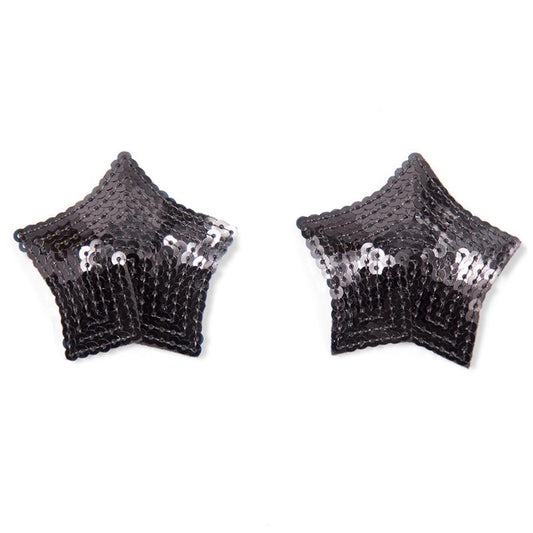LATETOBED BDSM LINE - STAR NIPPLE COVERS WITH BLACK SEQUINS